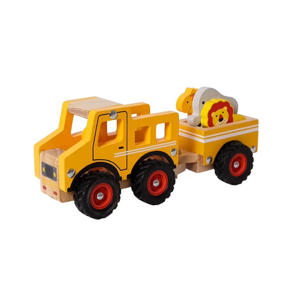 Houten Auto - Dierentuindieren - 5-delig | Fantastic Gifts