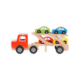 Houten Autotransporter Vrachtwagen - Rood 2 | Fantastic Gifts