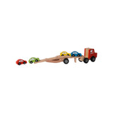 Houten Autotransporter Vrachtwagen - Rood 4 | Fantastic Gifts