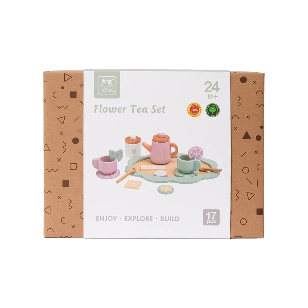 Houten Thee Service - 17 delig 5 | Fantastic Gifts