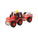 Houten Traktor met Dierentrailer - 5 delig 1 | Fantastic Gifts