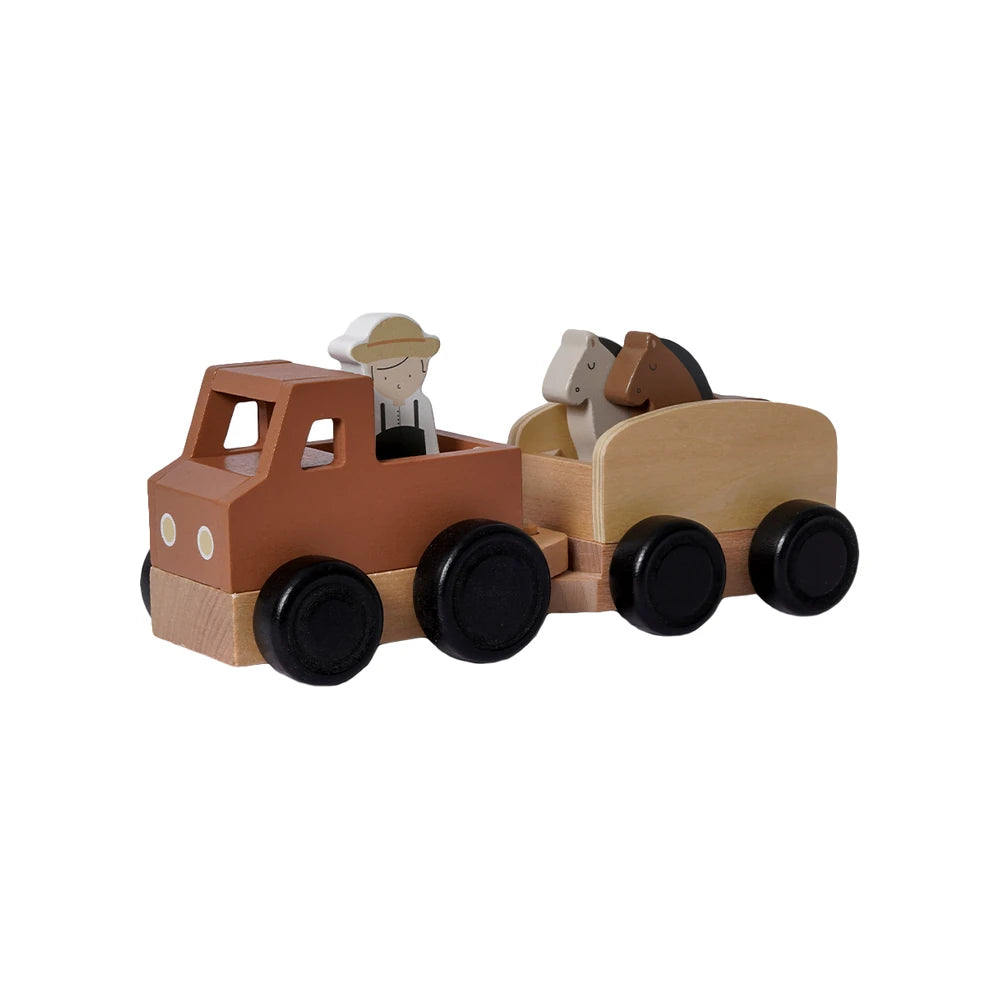 Houten Traktor met Paardentrailer - 5 delig 3 | Fantastic Gifts