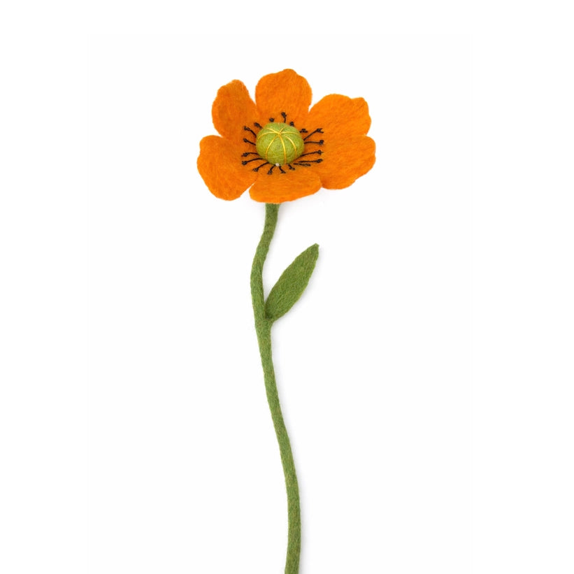 Vilten Bloem Oranje Klaproos | Fantastic Gifts