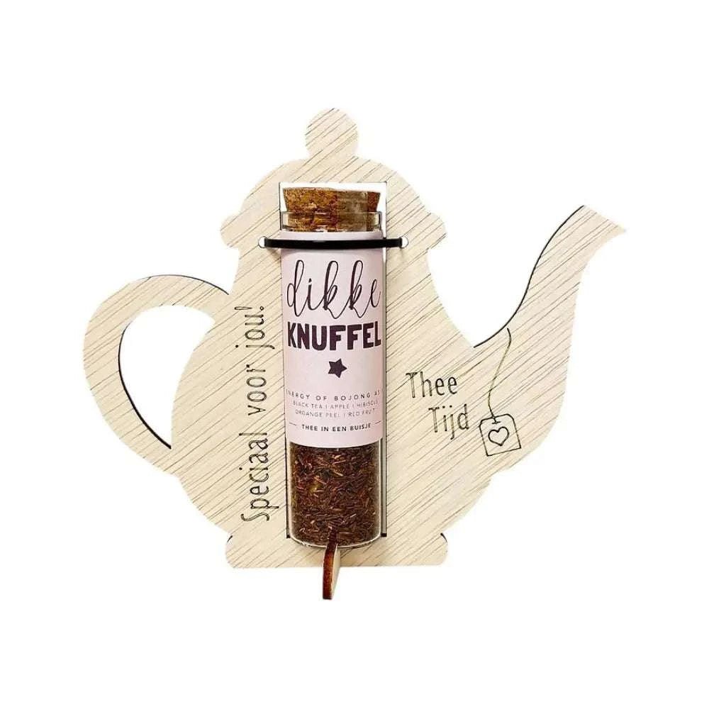 Houten Theepot Cadeauset - Dikke Knuffel | Fantastic Gifts Shop