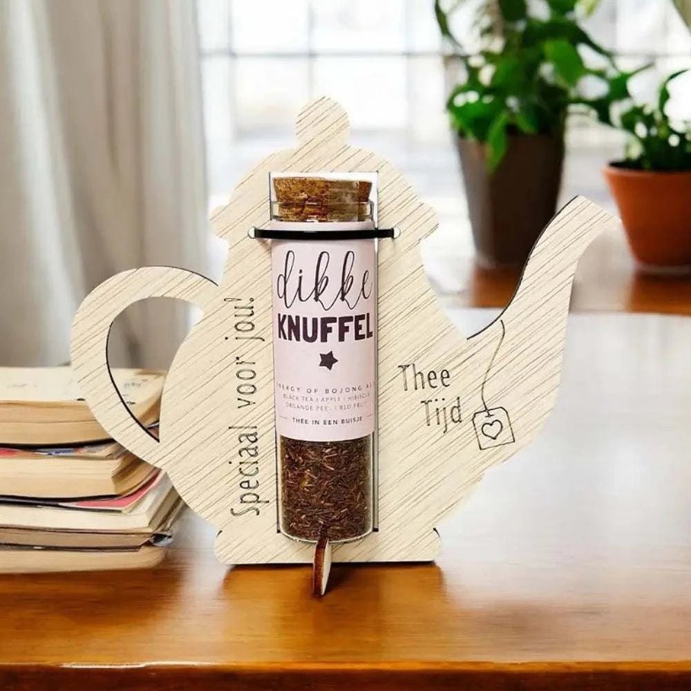 Houten Theepot Cadeauset - Dikke Knuffel | Fantastic Gifts Shop
